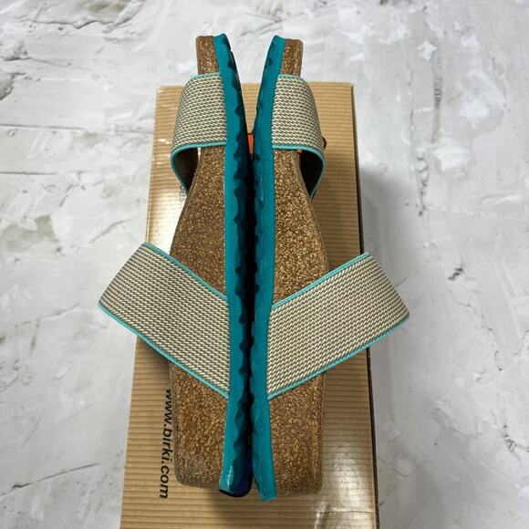 NEW Birkenstock Birki’s Curacao ll Sandal SIZE 36 US 5 NARROW Stretch Beige Mint - Picture 7 of 13